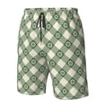 thumbnail image 6 of Uemuo Daisy Plaid Green Pattern Men's Swim Trunks Hawaiian Beach Bathing Suit Swimsuits Beach Quick-Dry Shorts with Pockets-XX-Large, 6 of 9