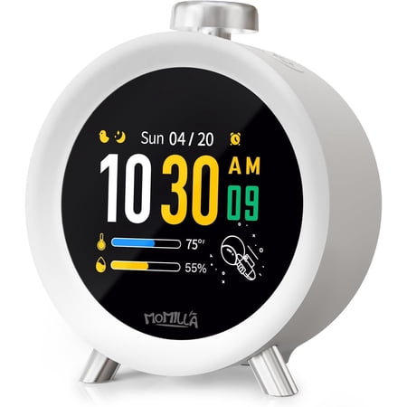 Alarm Clocks for Bedrooms, 2 . 8 Color Display, 7 Day Programmable 4 Alarms, Loud Alarm Clock for