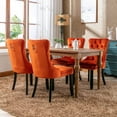 thumbnail image 4 of Resenkos Upholstered Tufted Dining Chairs Set of 2 with Nail Head Decor, Orange Velvet Fabric, 4 of 9