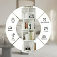 thumbnail image 5 of 360° Rotating Bookcase, 4 Tier Small Corner Bookcase with a Footprint, Free Standing Bookshelf for Kids & Adults, Open Bookshelves Storage Organizer for Living Room, Bedroom (White, 5 of 7