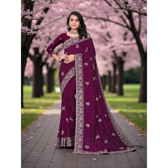 Vichitra Silk Traditional Saree, Cultural Wear for Women
