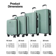 Travelhouse 4 Piece Hardshell Luggage Set Hardside Lightweight Suitcase with TSA Lock Spinner Wheels.(Green)