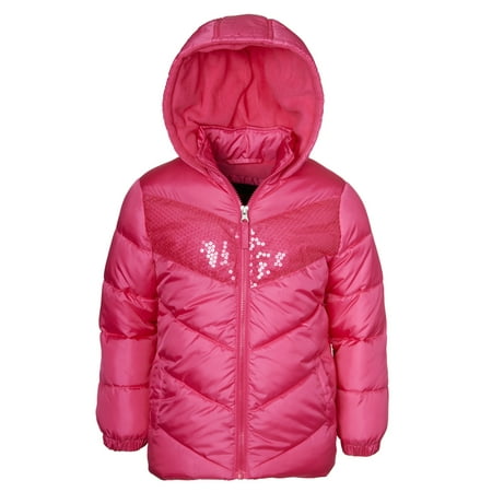 - Sequin Hooded Puffer Jacket (Little Girls & Big Girls)