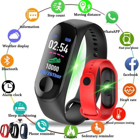 Fitness Tracker with Pedometer, Calorie Counter, Heart Rate, BP, Sleep and Pulse Monitor, Smart Alarm, Call Reminder, Sedentary Reminder, Drinking Reminder, Anti-Loss Feature & Remote