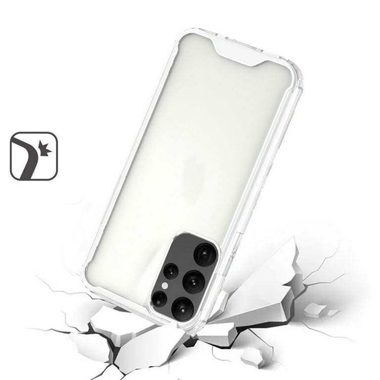 For Samsung Galaxy S24 Ultra Colored Shockproof Transparent Hard Pc Tpu  Hybrid Case Cover - Clearclear