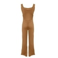 thumbnail image 5 of Women's Yoga Jumpsuit, Tight Fitting Bodysuit with Built in Bra and Back Cutout, Seamless Workout Jumpsuit for Women, Slimming Sports Outfit for Yoga, Gym, and Daily Casual Wear-Orange, 5 of 5