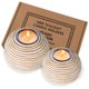 thumbnail image 1 of Tuva Orb Portavelas (juego de 2 en caja de regalo) centros de mesa para comedor o sala de estar, spa, baño, cocina, encimera o mesa de café (marrón claro y blanco), 1 of 1
