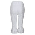 thumbnail image 3 of Capri Pants for Women 2025 Ruffle Lace Capri Leggings Half Under Dress Slim Fit See Through Womens Cropped Pants, 3 of 8