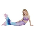 thumbnail image 3 of Hienoo Girls 3-Piece Swimsuit Performance Ruffle Bikinis Fish Tail Bathing Suit, Sizes 4-9, 3 of 5