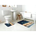 thumbnail image 4 of Honeii Starry Sky Sleep White Bear Pattern Bathroom Anti-Skid Pad Bathroom Mat Vintage Seamless Pattern Not-Slip Toilet Rug Set, 4 of 6