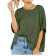 thumbnail image 3 of Women Oversized T-Shirt Loose Fit Workout Tops Short Sleeve Gym Basic Tee Shirt, 3 of 3
