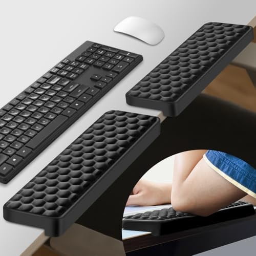 Tekola L-Shaped Desk Elbow Pad for Desk, Memory Foam Elbow Support Padding with Non-Slip, 2 Pack Ergonomic Desk Edge Cushion, Wrist Comfort Support for Office Home Black