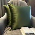 thumbnail image 6 of The HomeCentric Decorative Throw Pillow cover Olive Green Pack of 2, 18"x18" Satin Solid, Satin Pillowcase For Sofa Couch, Hotels, living, Bed Room, Solid Modern Style - Olive Green Slub Satin, 6 of 10