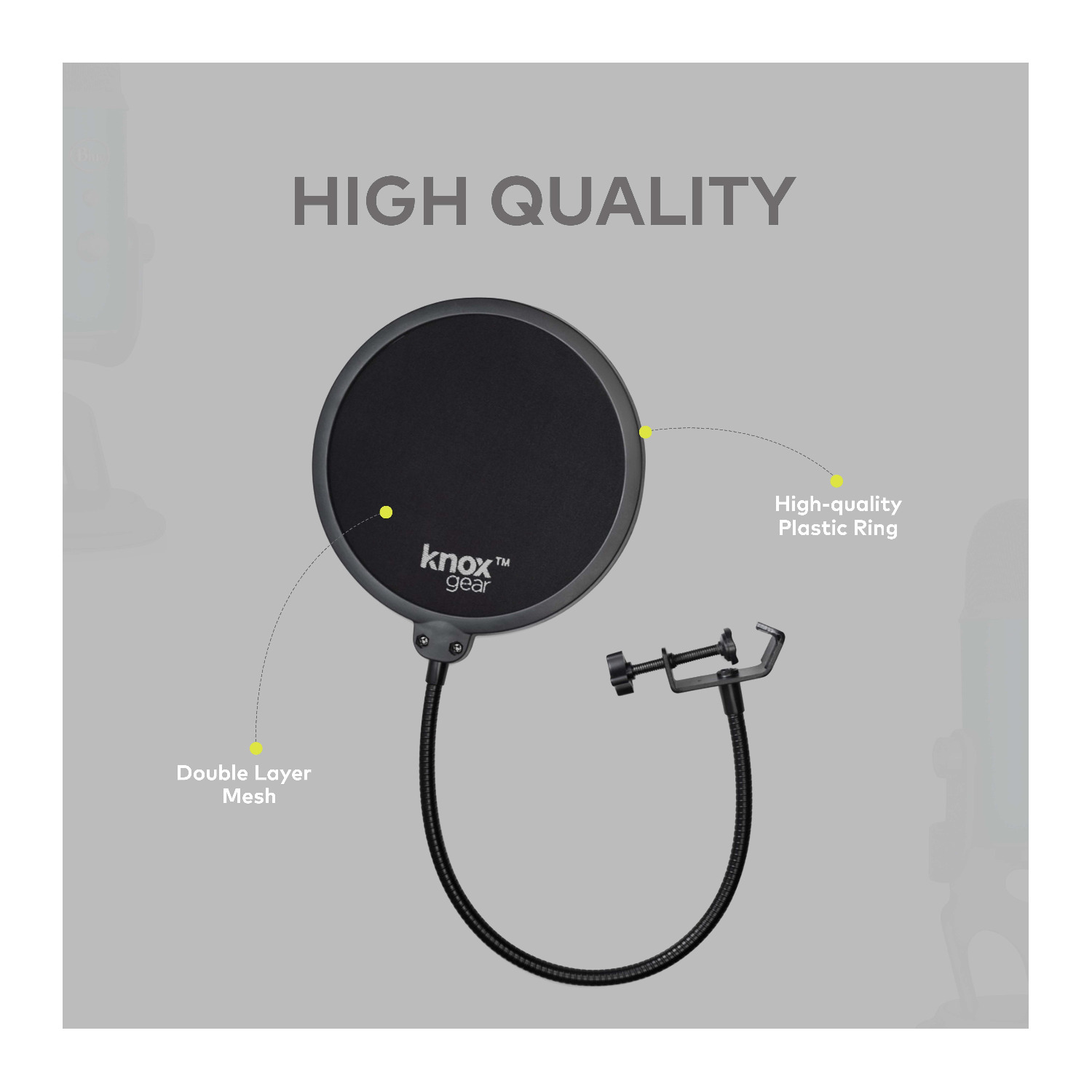 Buy Blue Snowball iCE Microphone with Knox Gear Boom Arm, Shock Mount and Pop Filter, Black