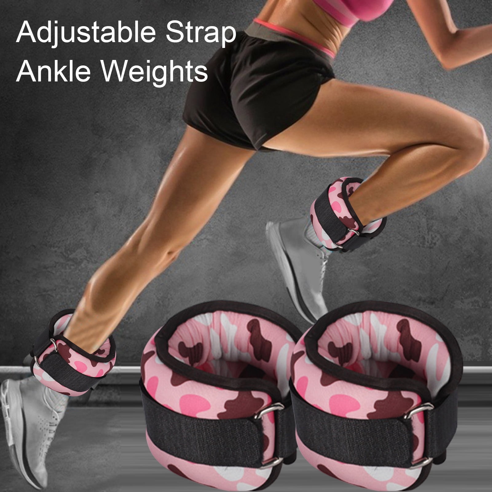 YIFAEUX 1 Pair Ankle Weights with Adjustable Straps Jogging Running Walking Fitness Gym Workout Wrist Leg Arm Weights Exercise Equipment