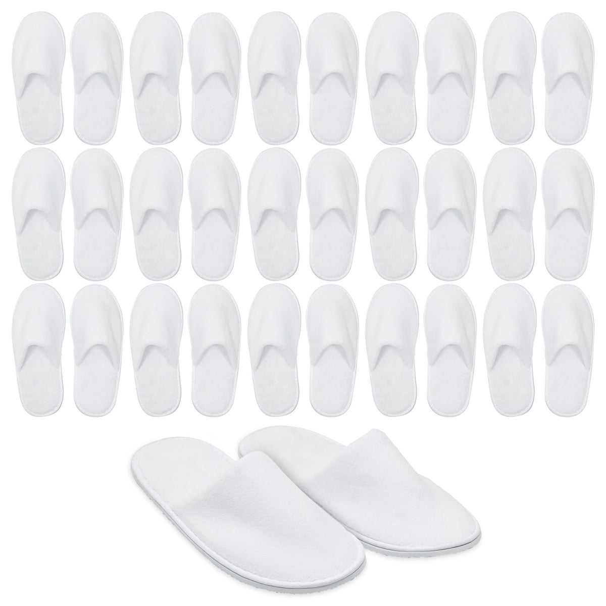 Pairs Disposable Soft House Slippers, Closed Toe Indoor Slip On for Hotel Spa Guests, Women US 12 & Men Size - Walmart.com