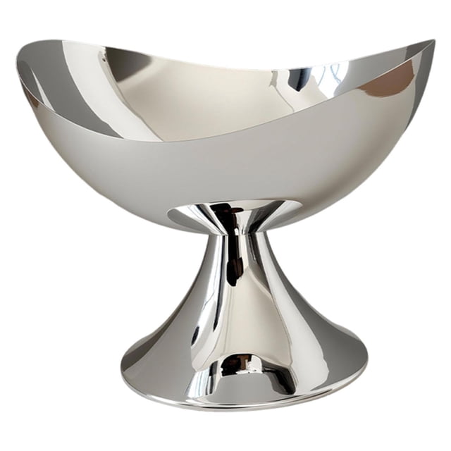 Bandeja de metal para frutas con pedestal, multifuncional, centro de mesa, bandeja para servir aperitivos, ideal para cocina, fiestas y encimeras. Grande