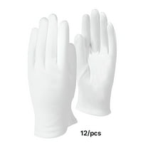 TELOLY 12 Pairs White Cotton Gloves for Dry Hands Inspection Photo Jewelry Serving Costume Eczema Moisturizing Spa,One Size Fit Most Cotton Gloves for Dry Hands Sleeping