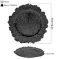 thumbnail image 2 of Yucurem 100PCS Reusable Charger Plates Bulk, 12.2" Plastic Dinner Charger Plates, Round Ruffled Rim Decorative Dinner Tableware for Wedding, Party, Event Table Decor (Black), 2 of 9