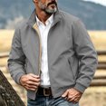 thumbnail image 2 of MYAOYI Mens Classic Full Zip Bomber Jacket Ribbed Trim Casual Daily Wear, 2 of 8