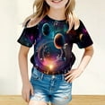 thumbnail image 2 of Girls Shirts 10-12 3D Print Graphic Tees Short Sleeve Casual Round Neck T-Shirt Funny Carnival Party Shirt Summer Clothes Z12-Black 4-5 Years, 2 of 4