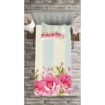 thumbnail image 3 of Ambesonne Vintage Quilted Bedspread Set 2 Pcs, Pink Peony Border Tile, Twin Size, Pale Pink Pale Blue, 3 of 3