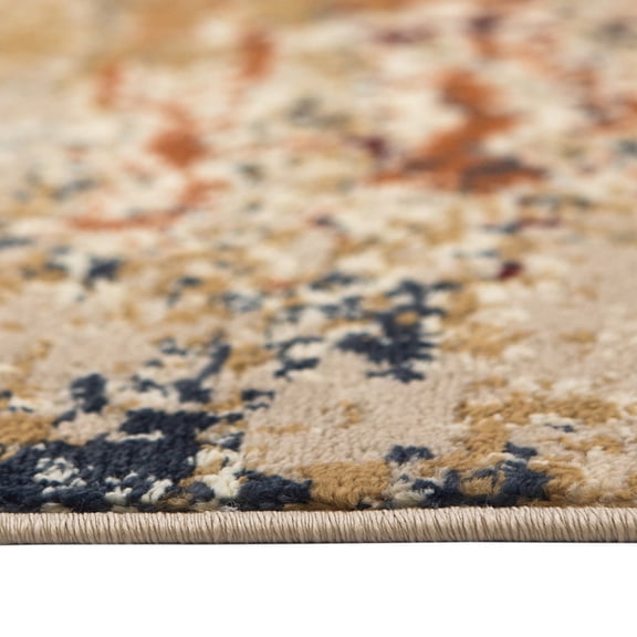 2' x 3' Orange Abstract Power Loom Area Rug