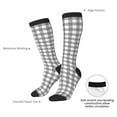 thumbnail image 3 of Daiia Sports Socks Gray Checkboard Printed Novelty Crew Socks for Men Women Knee High Socks Cotton Socks Soft & Breathable Support Unisex Socks, 3 of 9