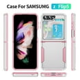 thumbnail image 5 of for Samsung Galaxy Z Flip 5 5G Case, Phone Case Heavy Duty 2 in 1 Full Body Rugged Shockproof Hybrid Hard PC Soft TPU Bumper Drop Protective Girls Women Boy Men Covers for Z Flip 5 5G, White+Pink, 5 of 8