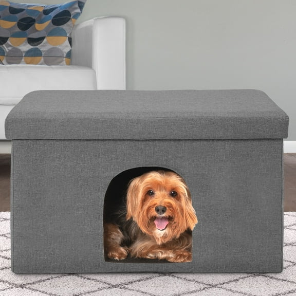 FurHaven Pet Products Large Pet House Ottoman for Dogs & Cats - Stormy Gray