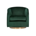 thumbnail image 3 of Maklaine 19" Modern Fabric Barrel Back Swivel Lounge Chair in Deep Green, 3 of 8