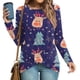 thumbnail image 1 of Pntutb Blusa de manga larga con cuello redondo y estampado navideño para mujer Pntutb Pntutb-820, 1 of 6