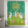 thumbnail image 5 of Happy Easter Small Stall Shower Curtain, Waterproof Shower Curtains for Bathroom, Rabbits Eggs Spring Daisy Floral Grass Green Washable Fabric Bath Curtain for Bathtub with Hooks 36x72 Inches, 5 of 9