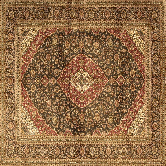 Ahgly Company Indoor Square Persian Brown Traditional Area Rugs, 4' Square