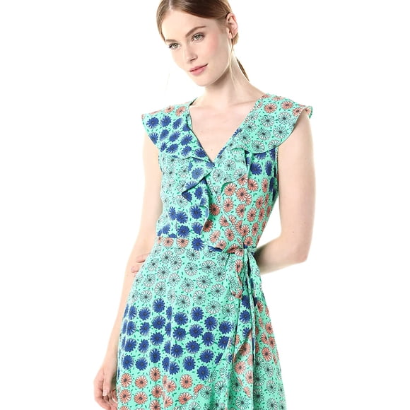 Donna Morgan Robe Maxi pour Femmes avec Flotteur, Menthe Glacière/bleu Azure Multi, 8
