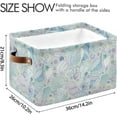 thumbnail image 3 of GZHJMY Cartoon Seashell Foldable Canvas Storage Bin, Sturdy Fabric Storage Basket with Handles, Storage Cube Box for Organizing Shelf Nursery Toy Closet 1PCS#602, 3 of 7