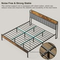 Lofka Bed Frame with Upholstered Storage Headboard, Metal King Bed