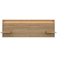 thumbnail image 3 of Nexera Lido Queen Size Extended Headboard with Integrated Shelves and Lighting, Brown Oak, 3 of 7