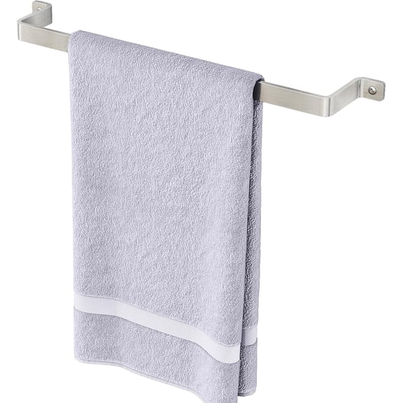 TT - Bathroom Towel Holder Towel Bar Wall Mounted: 16'' One-Piece Bathroom Towel Rack Without Assembly, Hand Towel Holder for Bathroom Decor Accessories (Brushed Nickel)