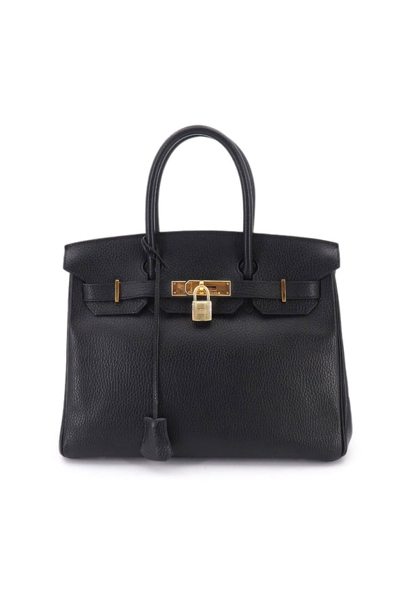 Pre-Owned Hermes Birkin 30, Ardennes, Black, Handbag, A stamp, 1997 production, Gold...