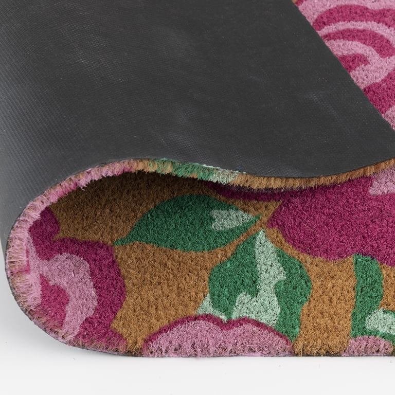 Mainstays Pink Floral Outdoor Doormat, 18" x 30" photo 5