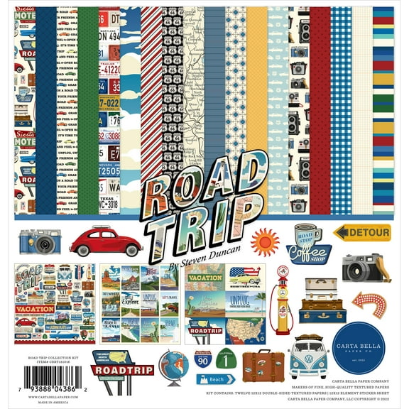 Carta Bella Collection Kit 12"x12" - Road Trip