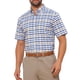 thumbnail image 5 of CAMISAS CHIC para Hombres con Cuello Punto, Manga Corta, a Cuadros, Botón, Camisa de Negocios, L Azul Amarillo, 5 of 6