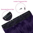thumbnail image 5 of SHCKE 18 Inch Curly Hair Extension for Women Invisible Hair Extensions with Transparent Adjustable Wire Removable Secure Clips Synthetic Hairpiece Deep Purple, 5 of 6