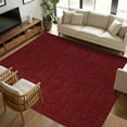 thumbnail image 3 of Dark Red 5x8 Area Rugs, Farmhouse Burlap Solid Red Color Modern Linen Texture Non-Skid Rubber Backing Large Rectangle Rugs - Living Room Bedroom Home Office, Indoor Floor Mat Carpets Washable Rug, 3 of 9