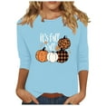 thumbnail image 3 of Sentmoon Hauts à Manches Longues pour Femmes Tenues Décontractées Surdimensionnées Col Rond Amples avec Imprimés Blouses pour Femmes Décontractées Actives Automne et Hiver pour Fêtes d'Halloween et Événements Costumes, 3 of 5
