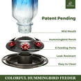 thumbnail image 4 of Kingsyard Glass Hummingbird Feeder for Outdoor Garden Hanging, 24 Ounces, Ant Moat Included, Blue, 4 of 9