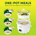 thumbnail image 3 of AROMA® 6-Cup Rice Cooker & Food Steamer with Bonded Granite® Nonstick Ceramic & Pop-Up Steam Tray - White, 3 of 9