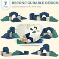 thumbnail image 4 of Qaba 7-Piece Baby Soft Play Set, Foam Climbing Blocks Set, Navy Blue, 4 of 10