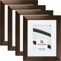 Craig Frames Modern Aesthetics 125, 14x22 inch Picture Frame Matted for a 11x17 Photo, Bronze, Set of 4